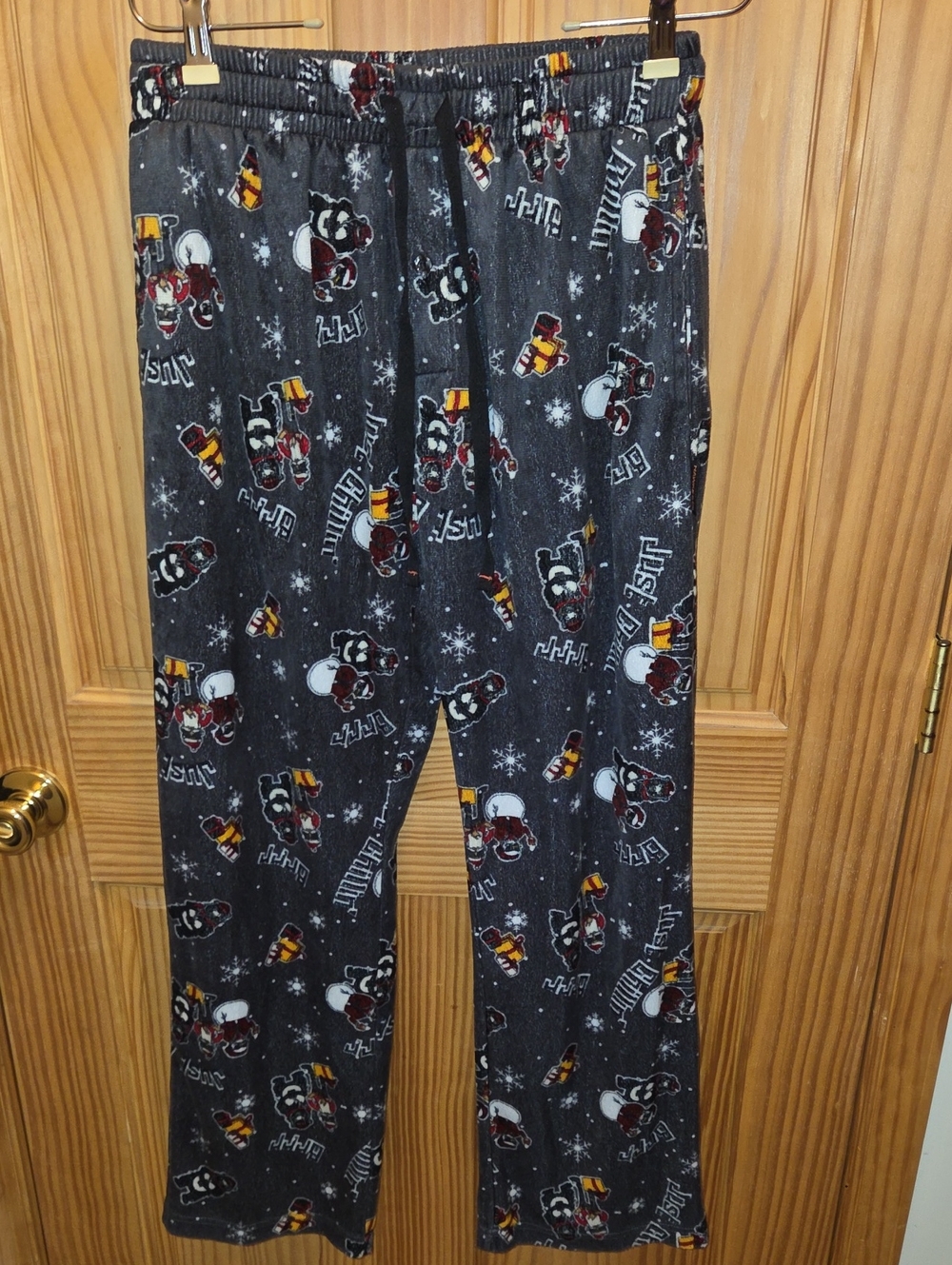 Hawke & Co Black Holiday Print Fleece Joggers